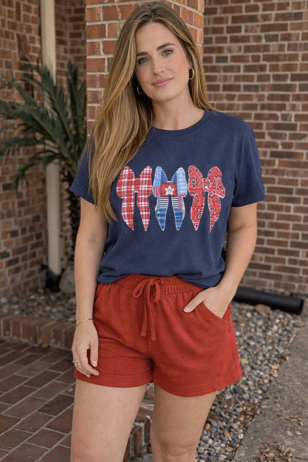 Patriotic Bow Coquette Sequin Tee